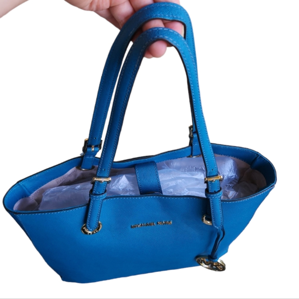 Michael Kors Jet Set Multifunction North South Tote cyan 💙 - Picture 9 of 10